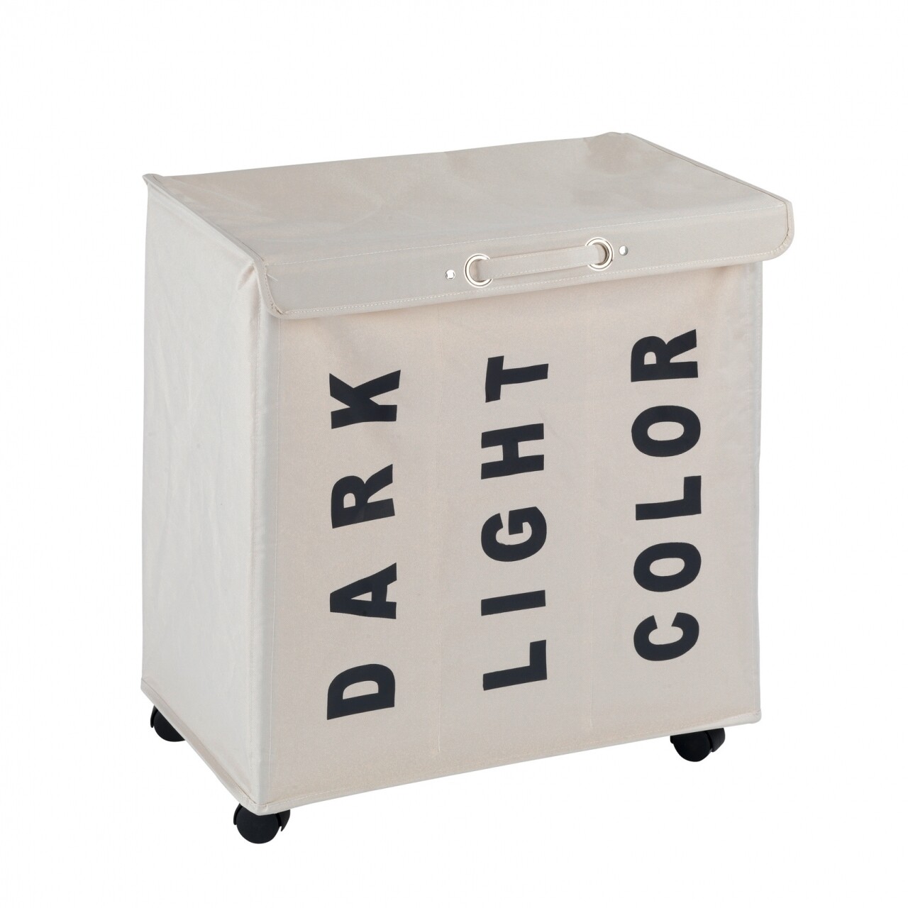 Cos pentru rufe cu 3 compartimente, mobil, Trivo Beige, Wenko, poliester/poliamida, 116 l, bej - imagine 7